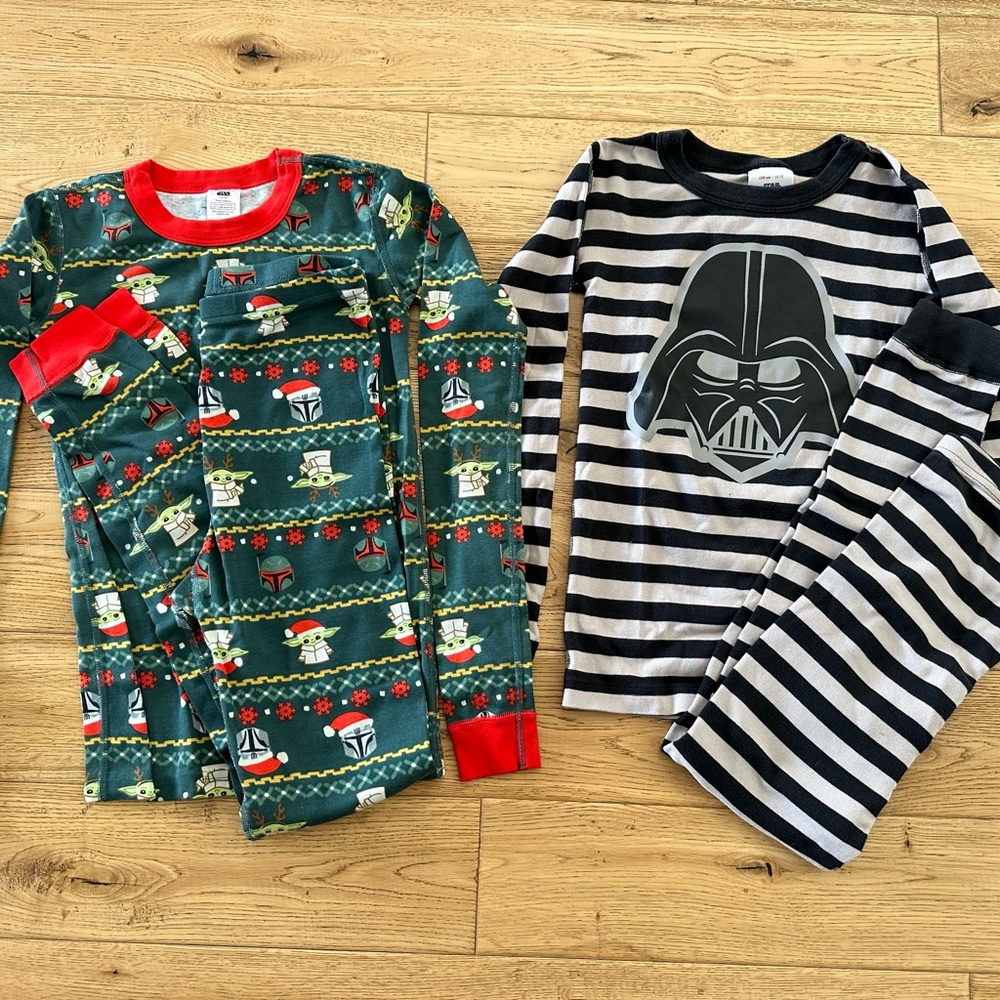 2 pair Hanna Anderson Star Wars print long-sleeve, organic cotton, pajama sets